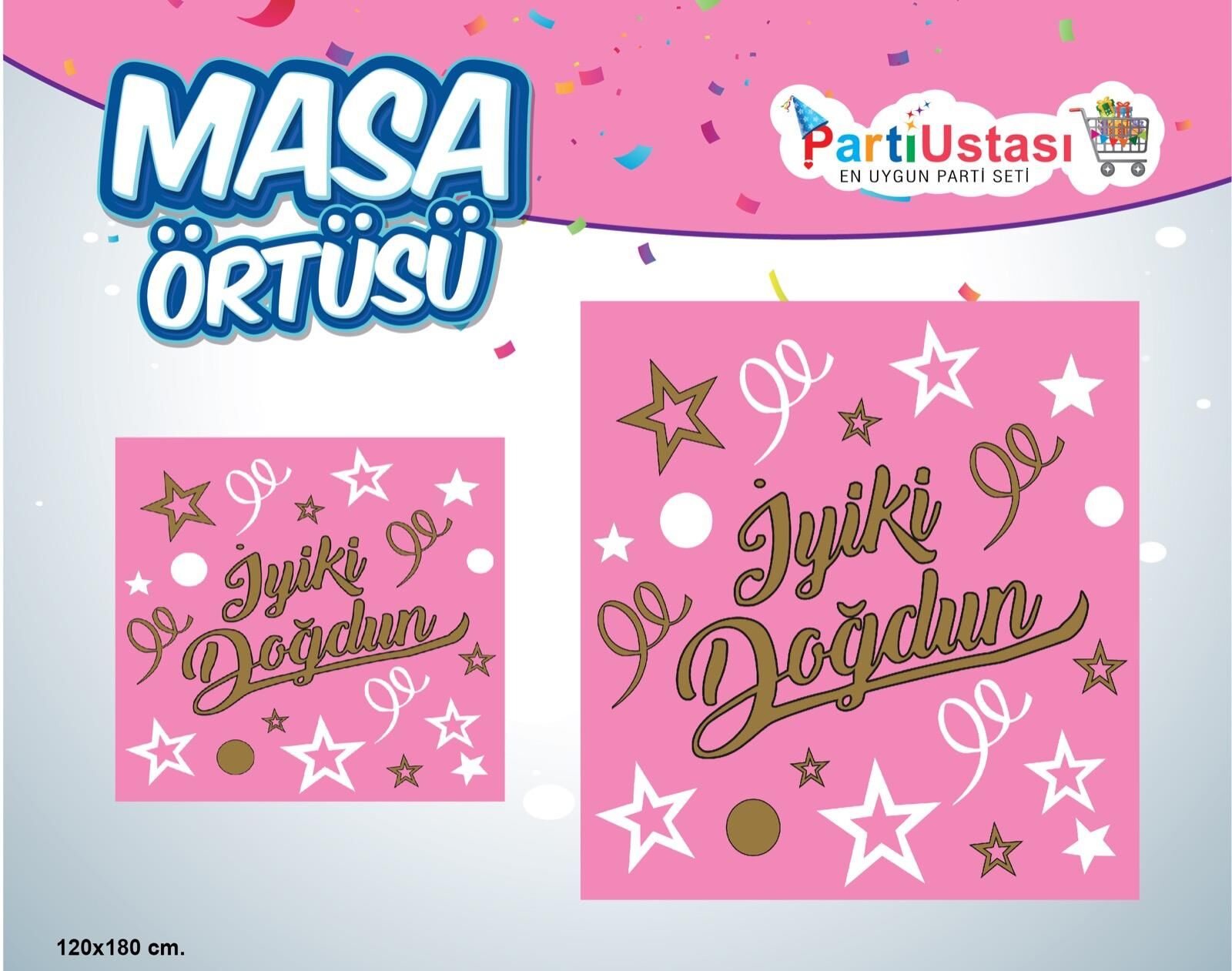 BASKILI MASA ÖRTÜSÜ İ.DOĞDUN PEMBE