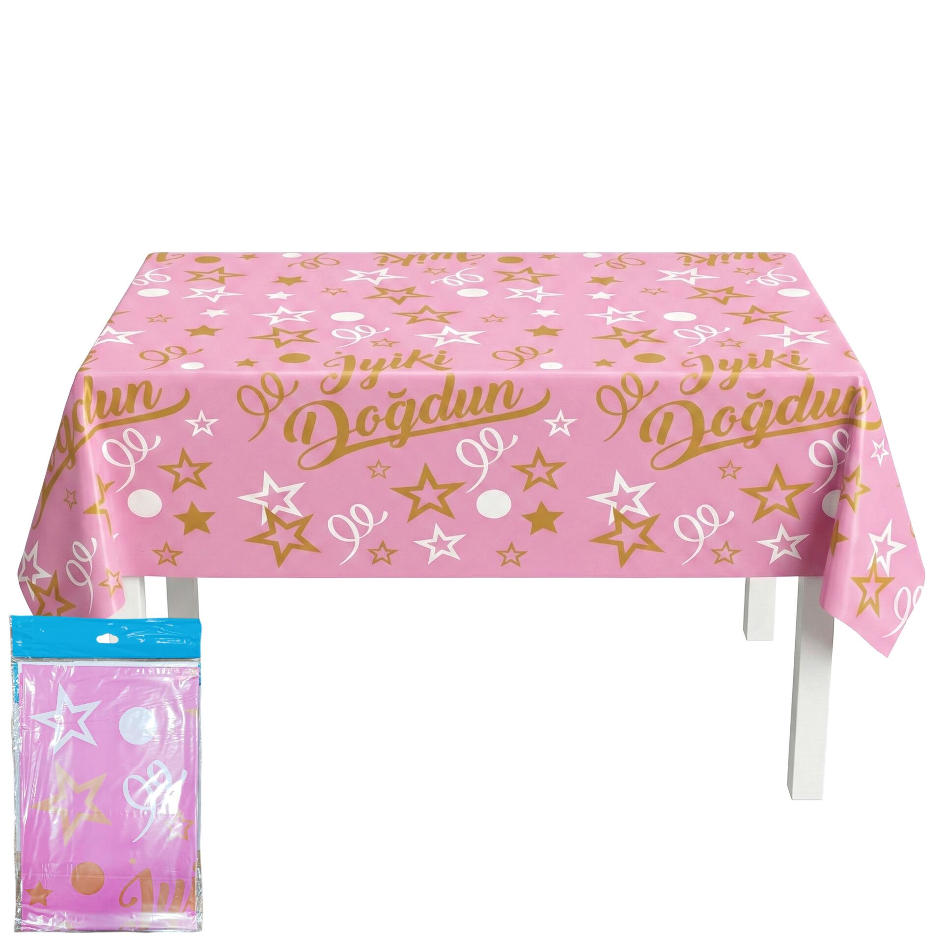 BASKILI MASA ÖRTÜSÜ İ.DOĞDUN PEMBE