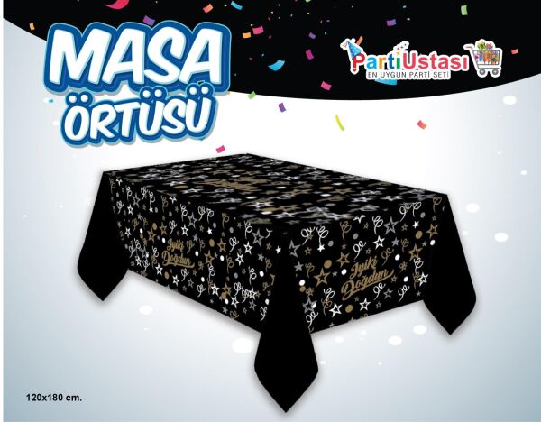 BASKILI MASA ÖRTÜSÜ İ.DOĞDUN SİYAH