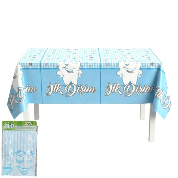 BASKILI MASA ÖRTÜSÜ DİŞ MAVİ