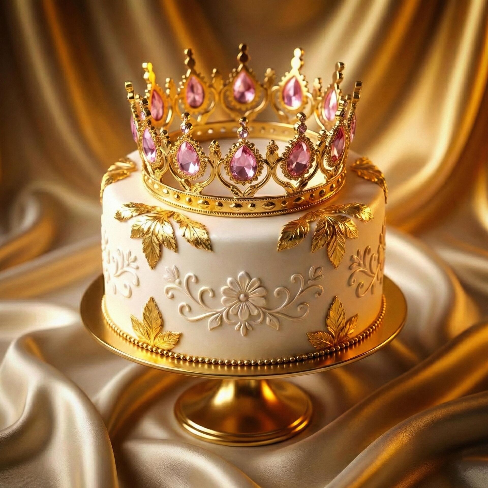 PLS TAÇ  TAM TUR TAŞLI GOLD PEMBE