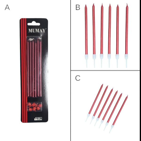MUM 15 CM 6 LI KIRMIZI