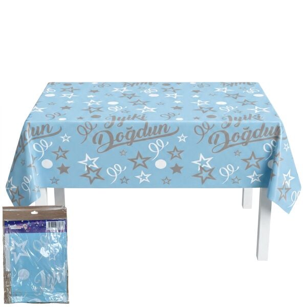 BASKILI MASA ÖRTÜSÜ İ.DOĞDUN MAVİ