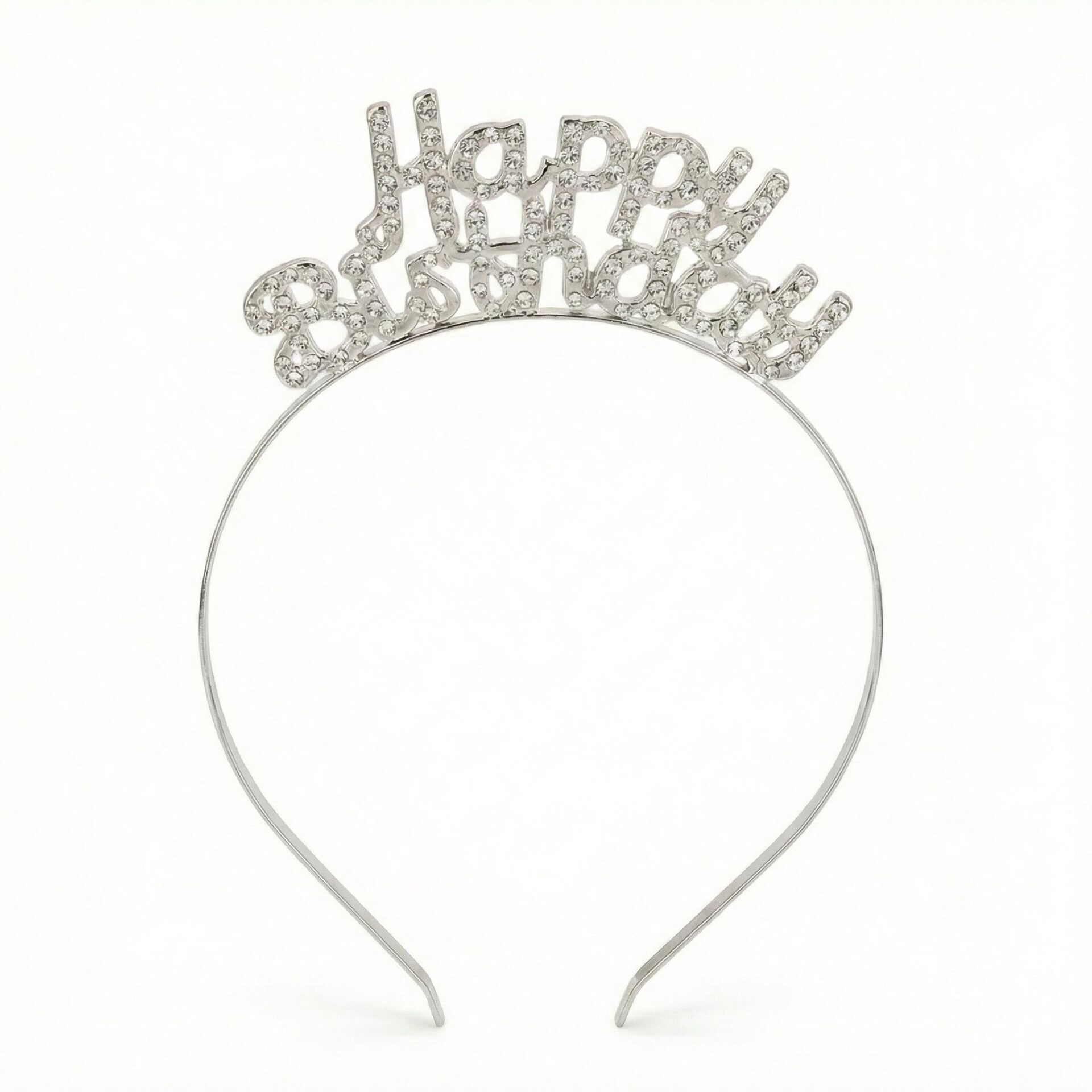 TAÇ TAŞLI METAL HAPPY BIRTHDAY GÜMÜŞ