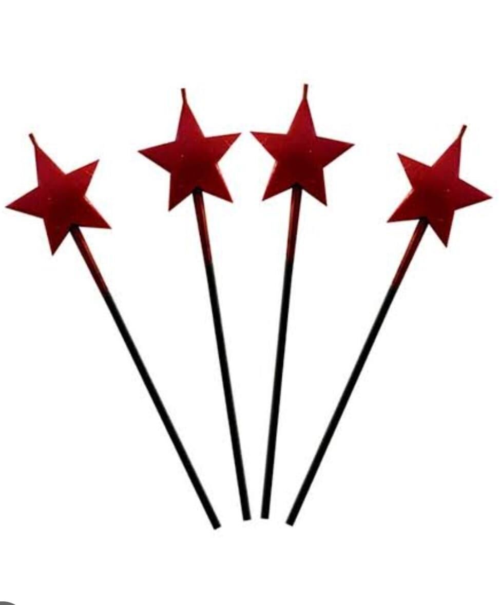 MUM 15 CM YILDIZ ÇUBUKLU KIRMIZI 3 LÜ