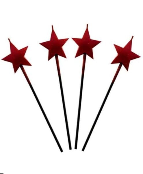 MUM 15 CM YILDIZ ÇUBUKLU KIRMIZI 3 LÜ