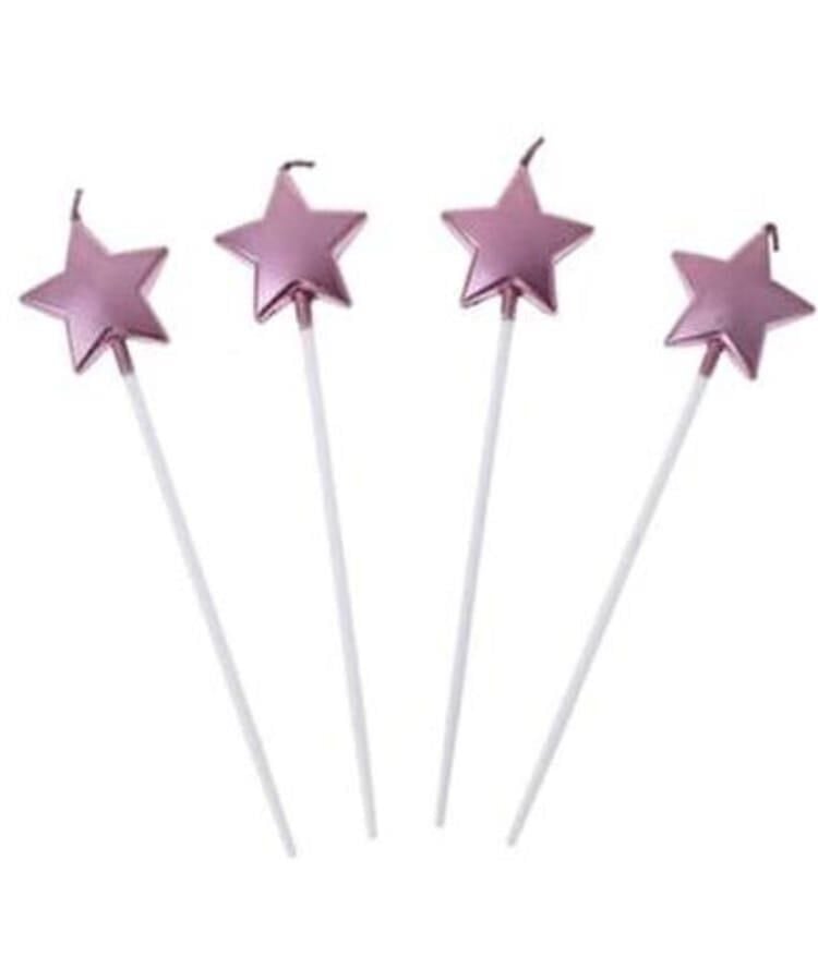 MUM 15 CM YILDIZ ÇUBUKLU FUŞYA 4 LÜ
