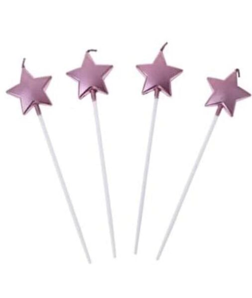 MUM 15 CM YILDIZ ÇUBUKLU FUŞYA 4 LÜ