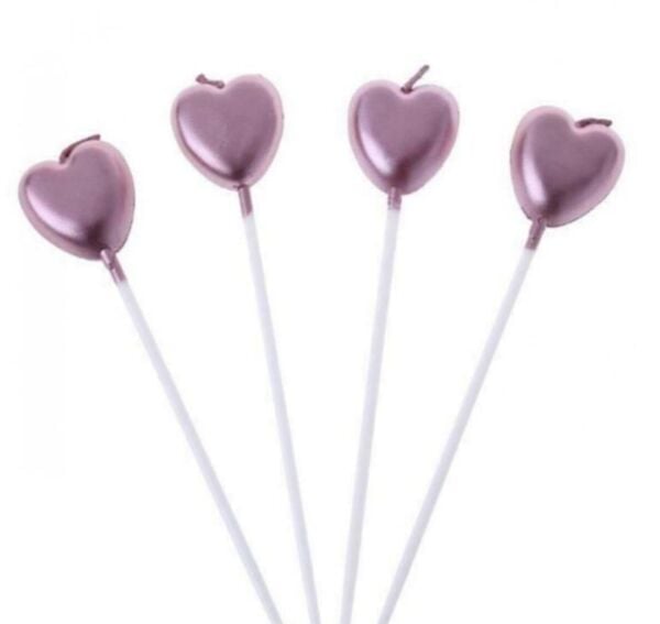 MUM 15 CM KALP ÇUBUKLU PEMBE 3 LÜ