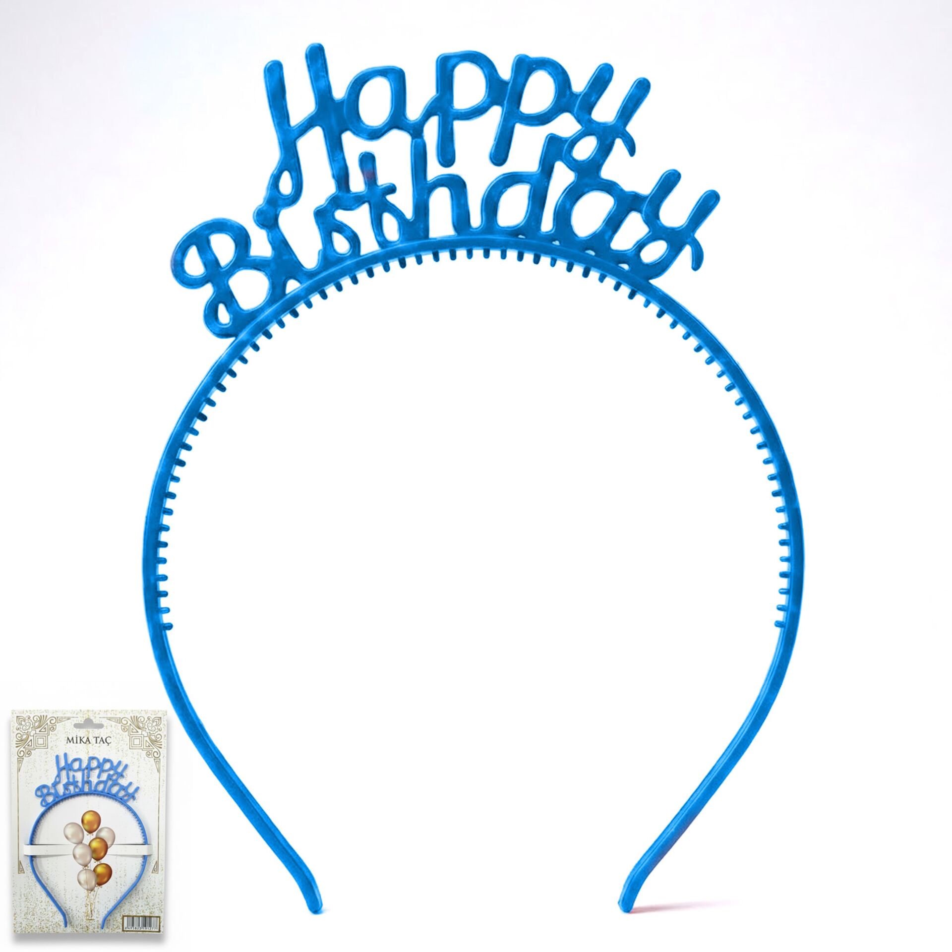 PLS RENKLİ TAÇ HAPPY BİRTHDAY MAVİ