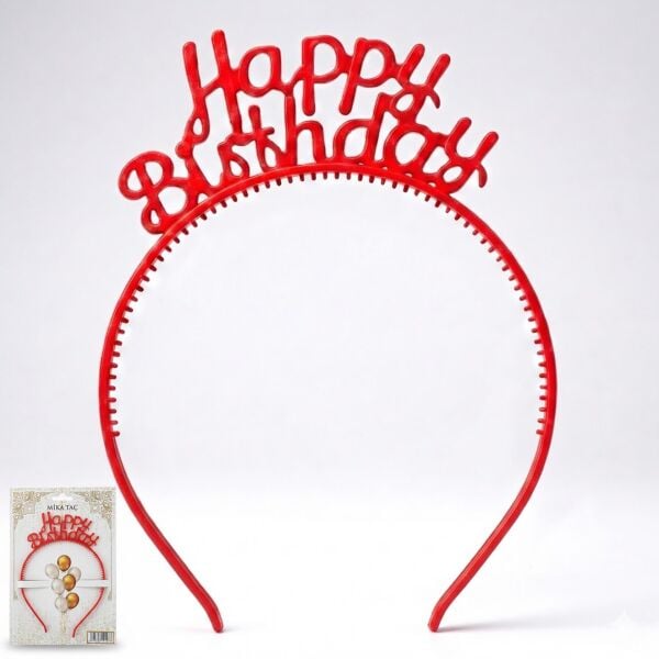 PLS RENKLİ TAÇ HAPPY BİRTHDAY KIRMIZI