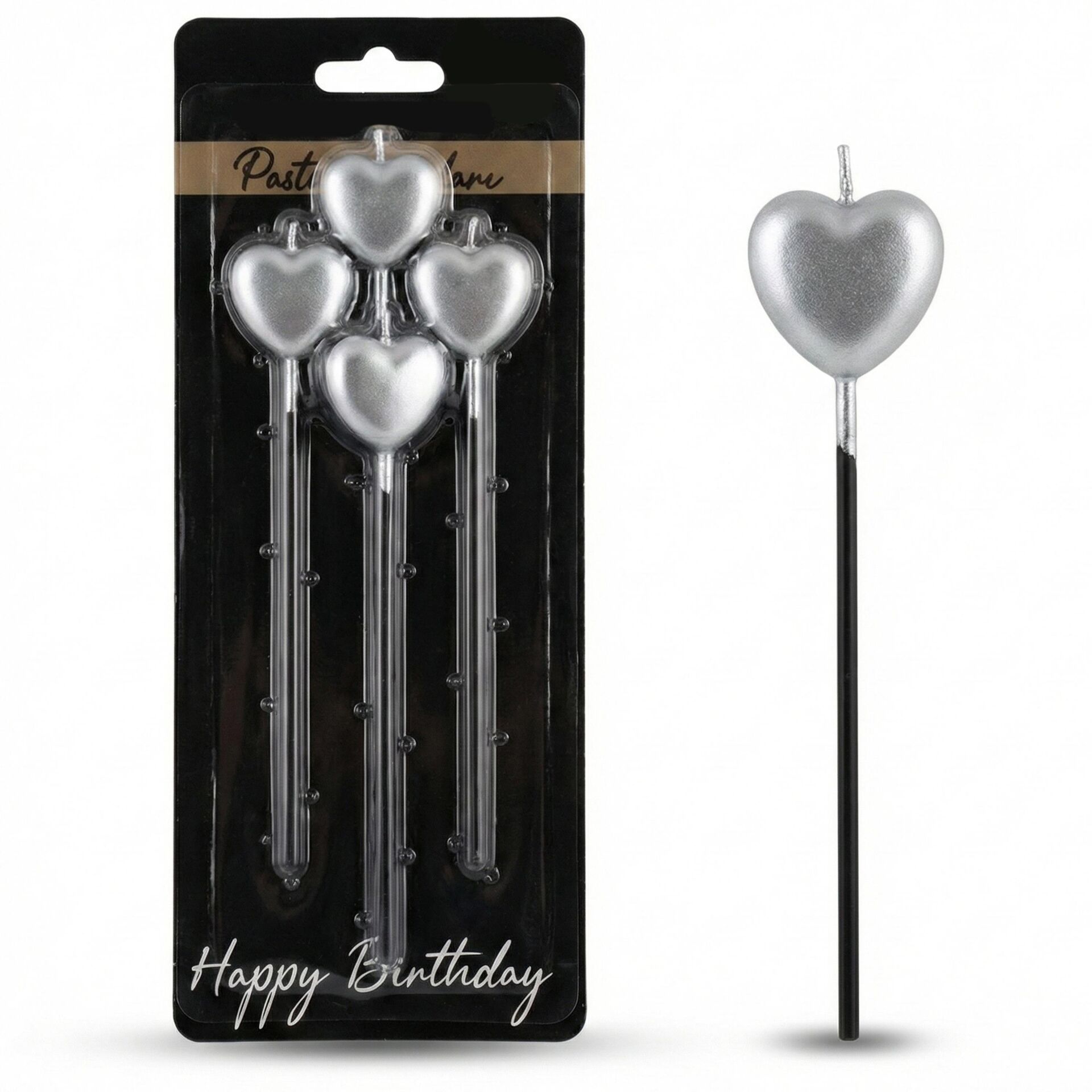 MUM 15 CM KALP ÇUBUKLU GÜMÜŞ 3 LÜ