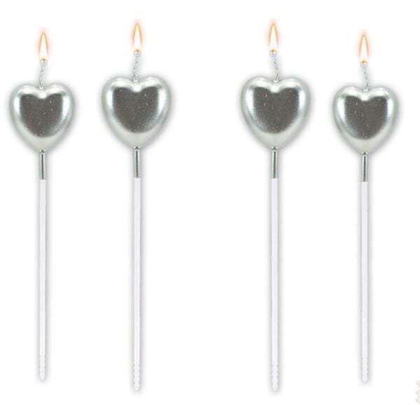 MUM 15 CM KALP ÇUBUKLU GÜMÜŞ 4 LÜ