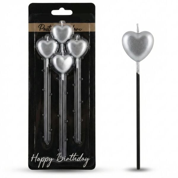 MUM 15 CM KALP ÇUBUKLU GÜMÜŞ 3 LÜ