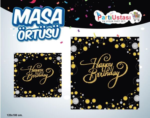 BASKILI MASA ÖRTÜSÜ HAPPY