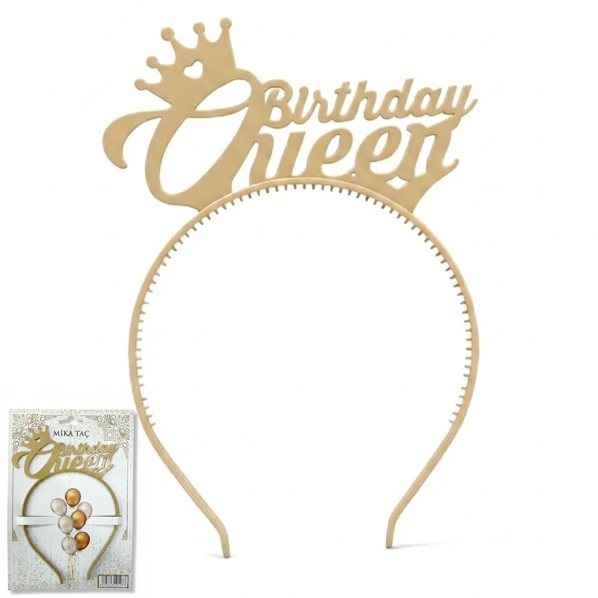 PLS RENKLİ TAÇ BİRTHDAY QUEEN GOLD