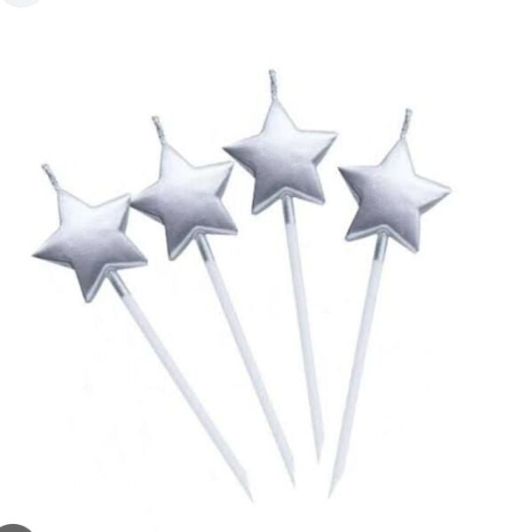 MUM 15 CM YILDIZ ÇUBUKLU GÜMÜŞ 4 LÜ