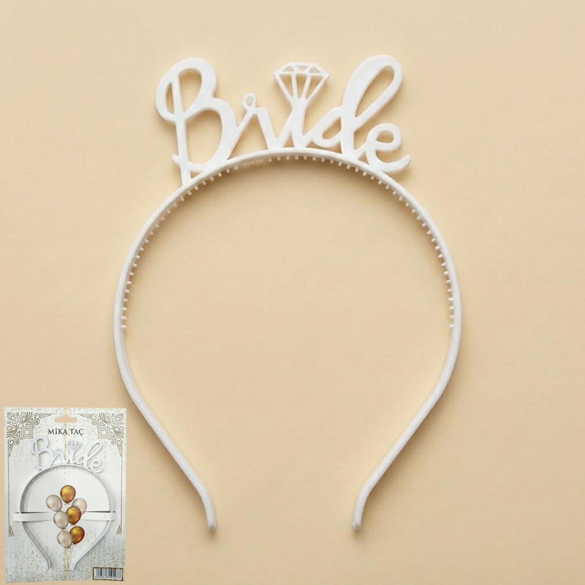 PLS RENKLİ TAÇ BRİDE BEYAZ