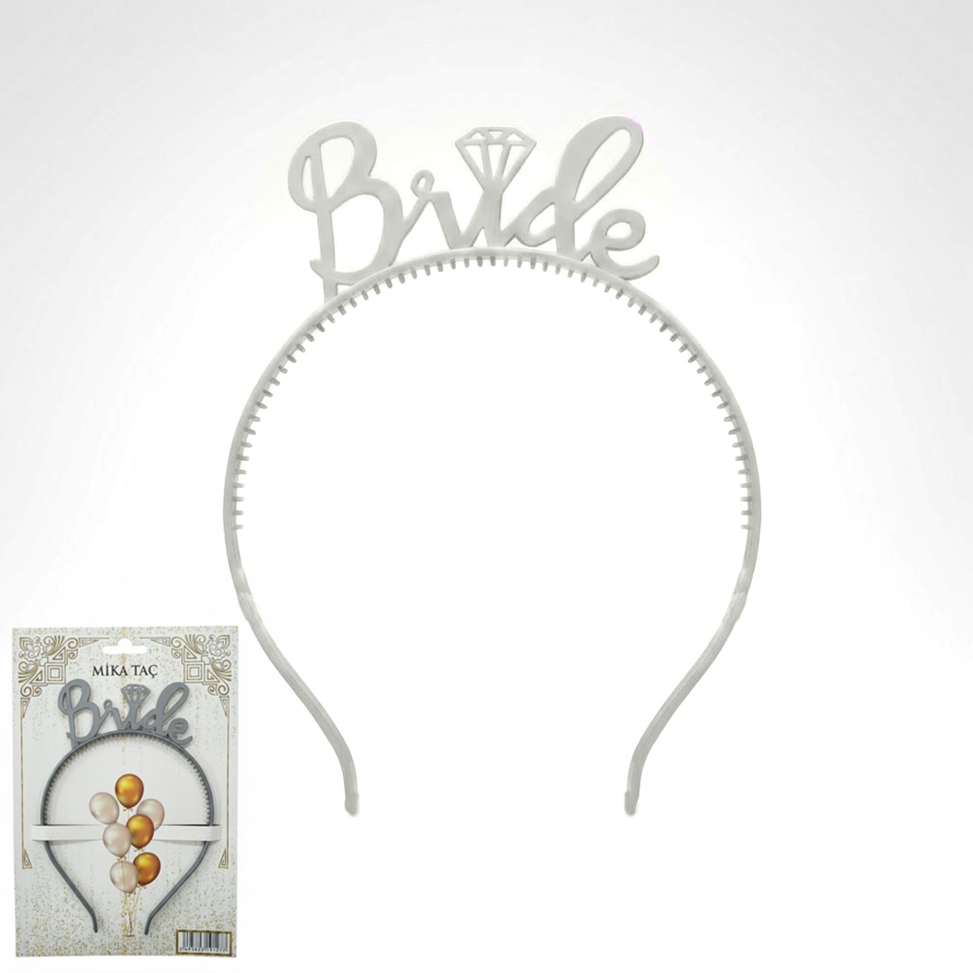 PLS RENKLİ TAÇ BRİDE GÜMÜŞ