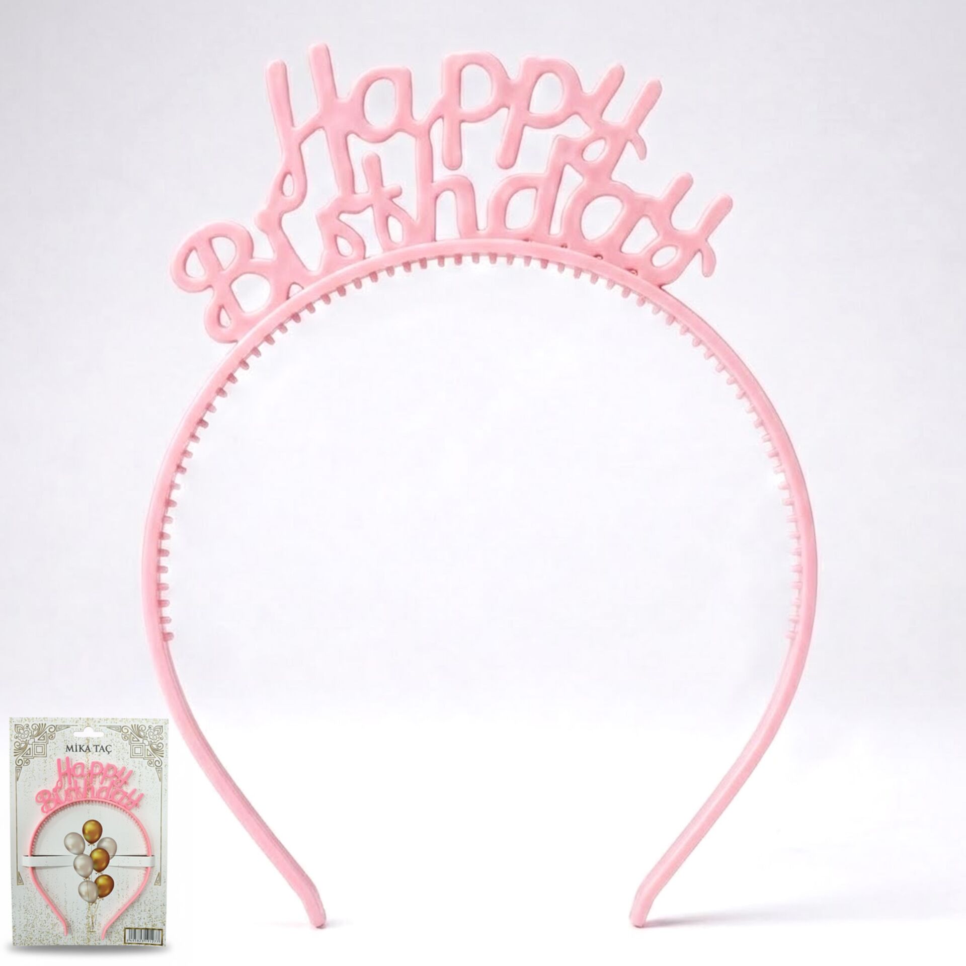 PLS RENKLİ TAÇ HAPPY BİRTHDAY PEMBE