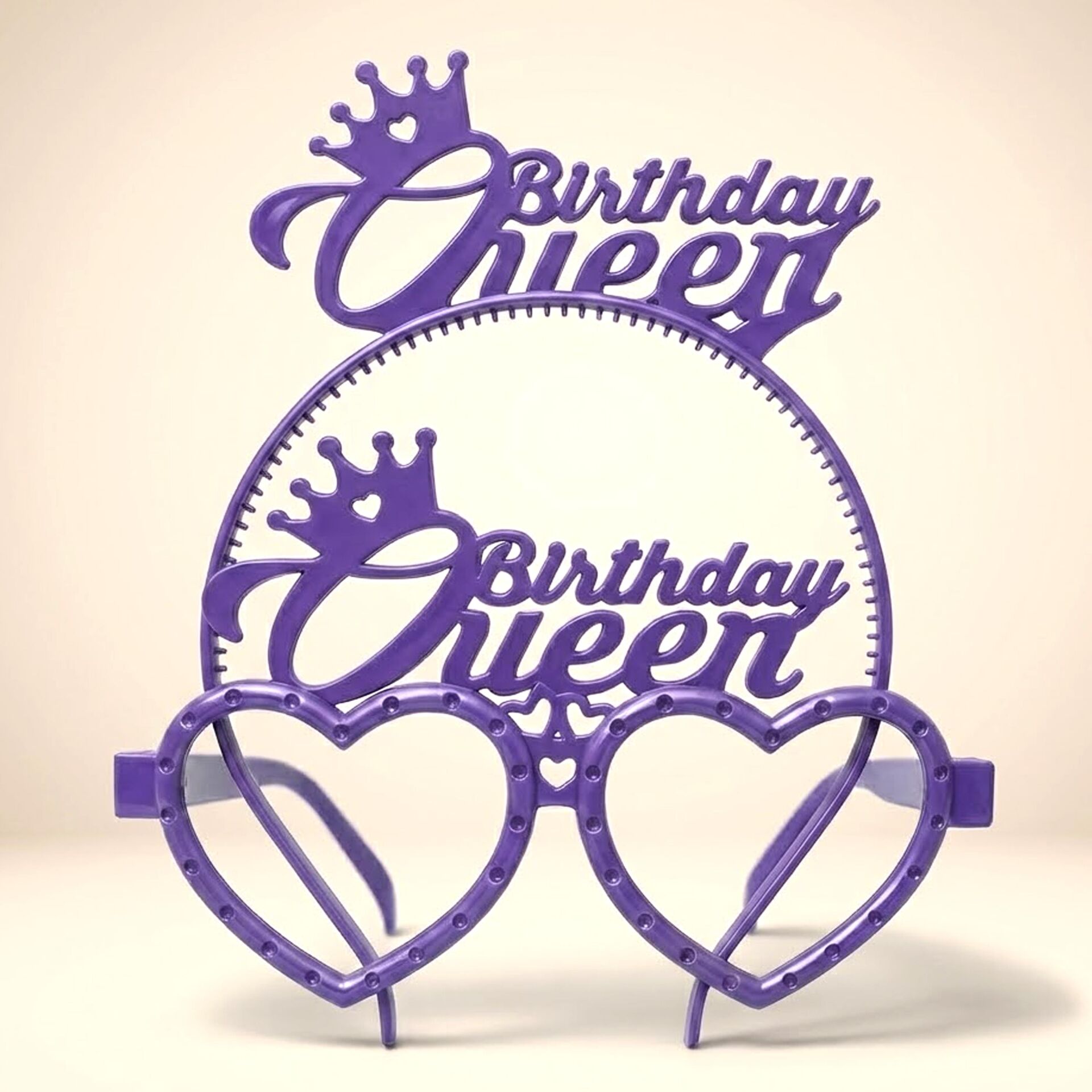 PLS RENKLİ GÖZLÜK TAÇ BİRTHDAY QUEEN MOR