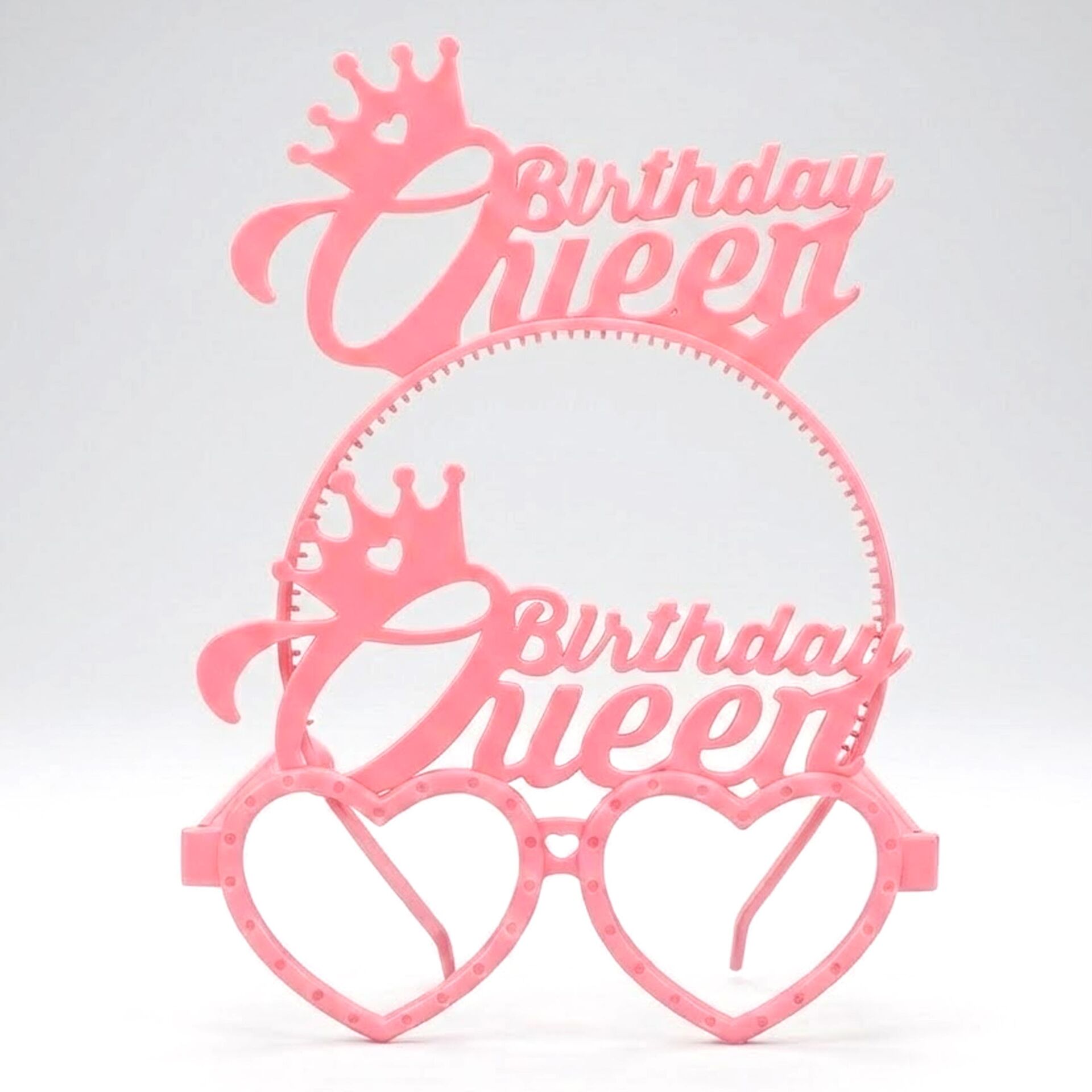 PLS RENKLİ GÖZLÜK TAÇ BİRTHDAY QUEEN PEMBE