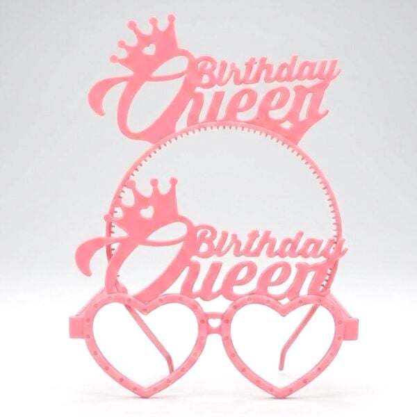 PLS RENKLİ GÖZLÜK TAÇ BİRTHDAY QUEEN PEMBE