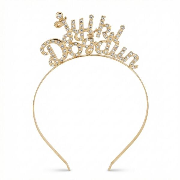 TAÇ TAŞLI METAL İYİKİ DOĞDUN GOLD