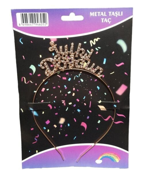 TAÇ TAŞLI METAL İYİKİ DOĞDUN ROZ GOLD
