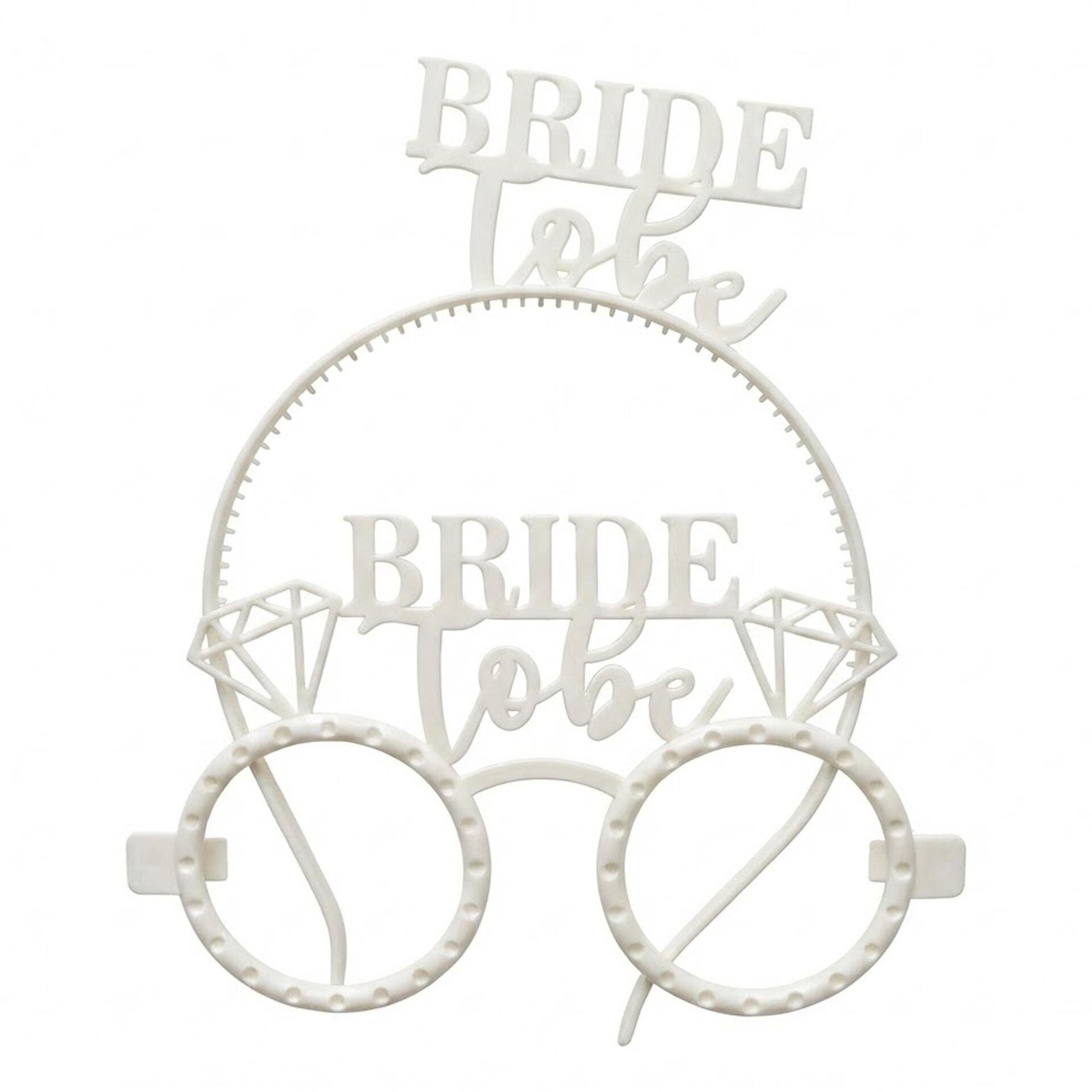 PLS RENKLİ GÖZLÜK TAÇ BRİDE TO BE BEYAZ