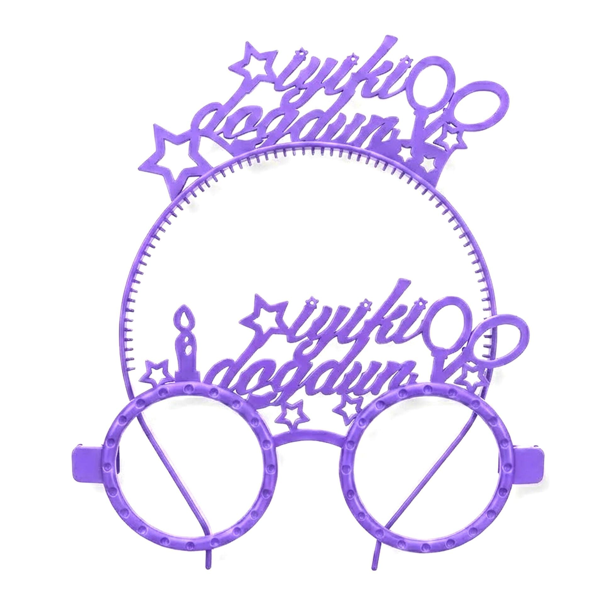 PLS RENKLİ GÖZLÜK TAÇ İYİKİ DOĞDUN MOR