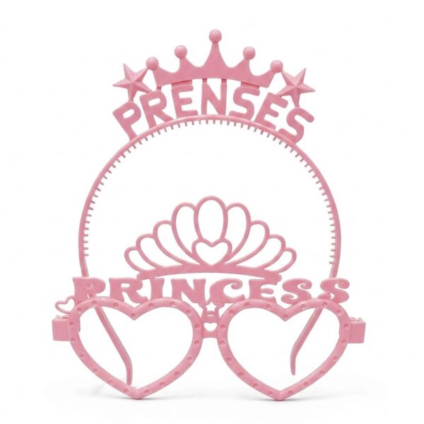PLS RENKLİ GÖZLÜK TAÇ PRENSES PEMBE