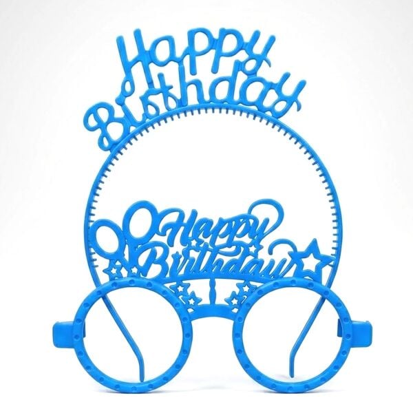 PLS RENKLİ GÖZLÜK TAÇ HAPPY BİRTHDAY MAVİ