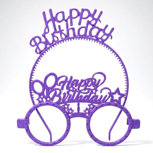 PLS RENKLİ GÖZLÜK TAÇ HAPPY BİRTHDAY MOR