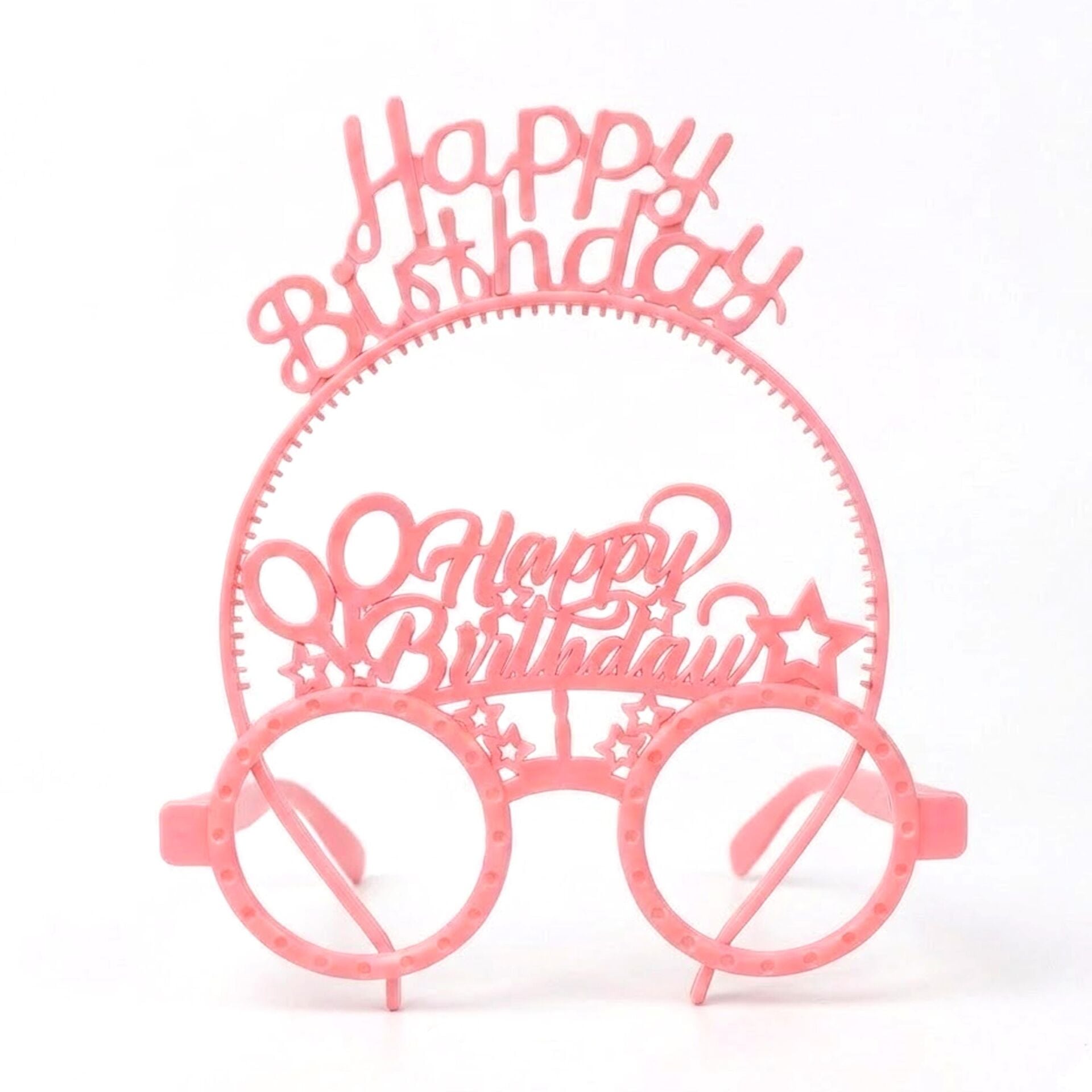 PLS RENKLİ GÖZLÜK TAÇ HAPPY BİRTHDAY PEMBE