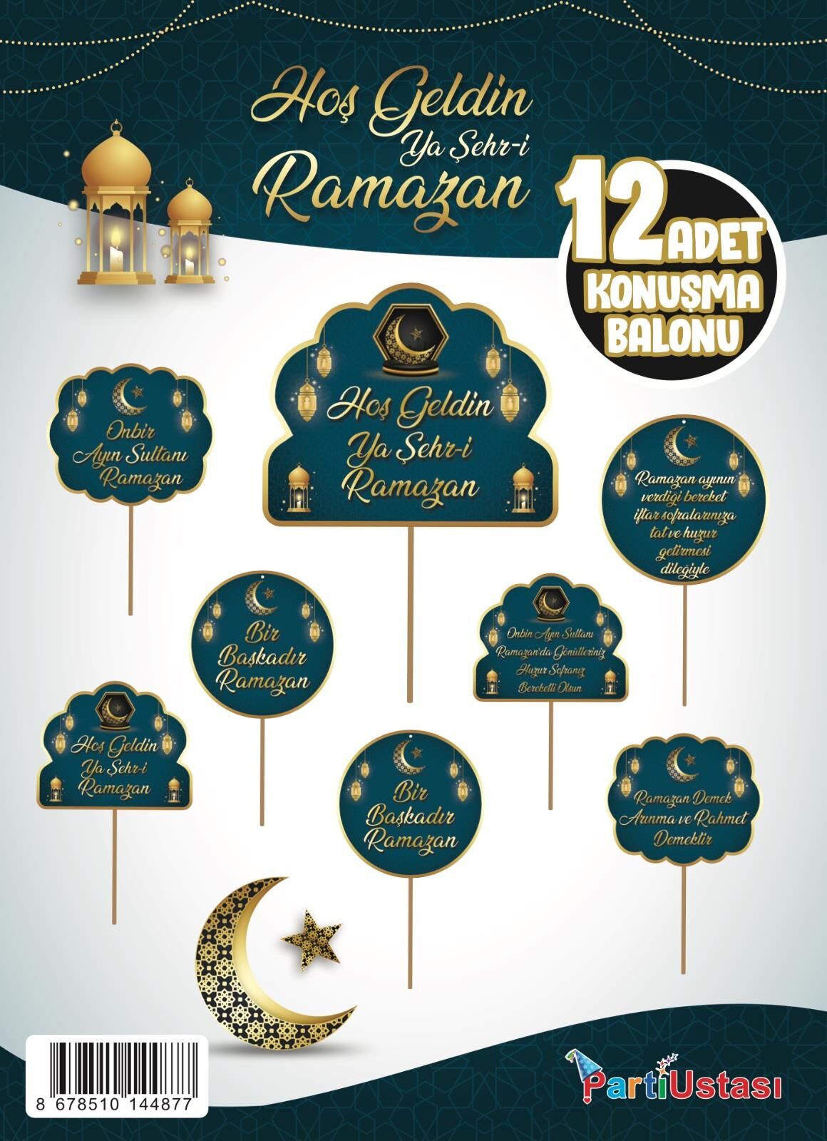 KONUŞMA BALONU SET 12 Lİ RAMAZAN YEŞİL