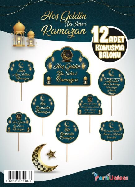 KONUŞMA BALONU SET 12 Lİ RAMAZAN YEŞİL