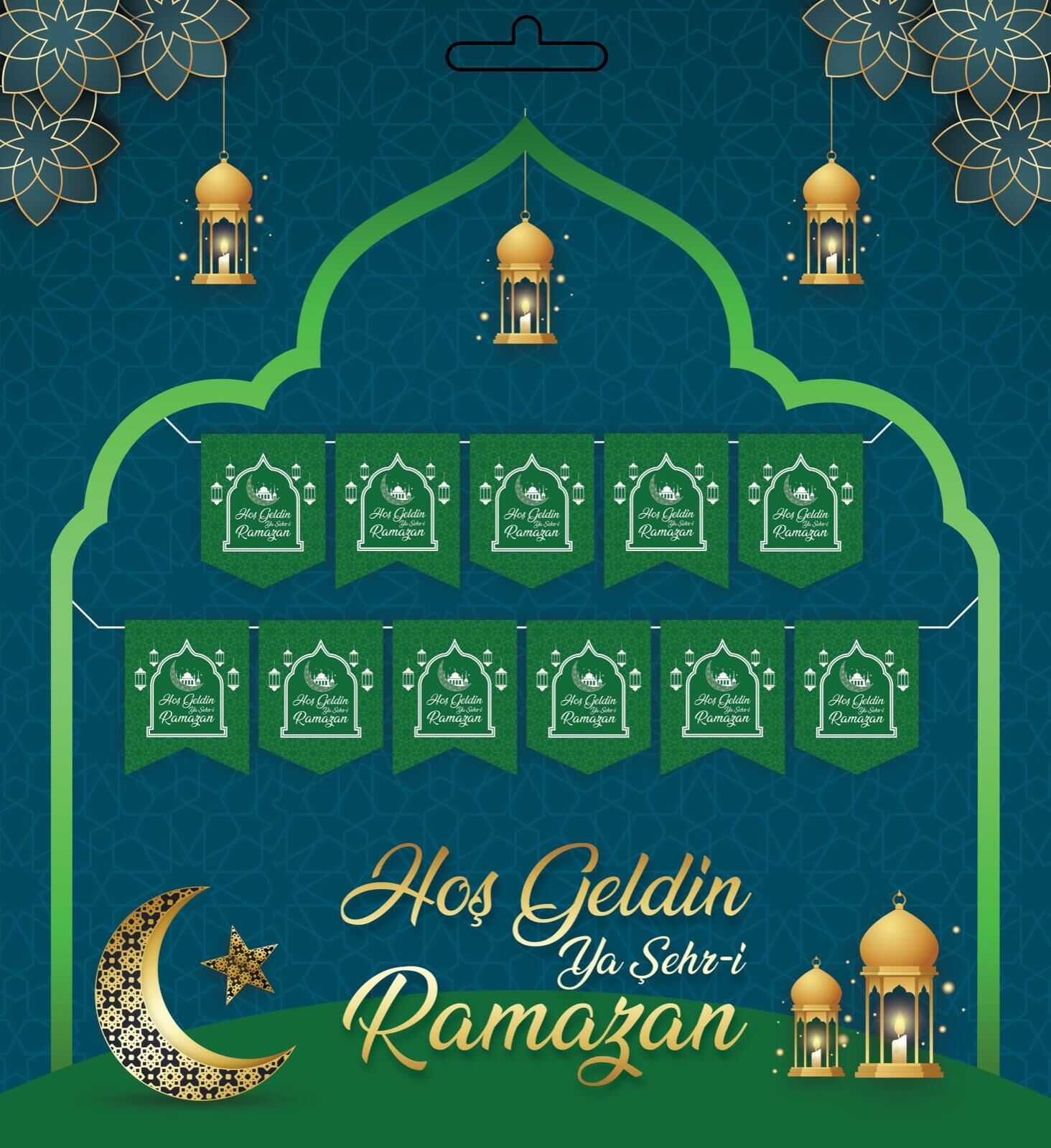 YAZI ZARF BANNER RAMAZAN YEŞİL