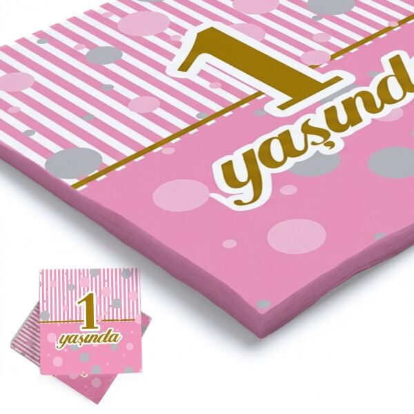 BASKILI PEÇETE 1 YAŞ PEMBE