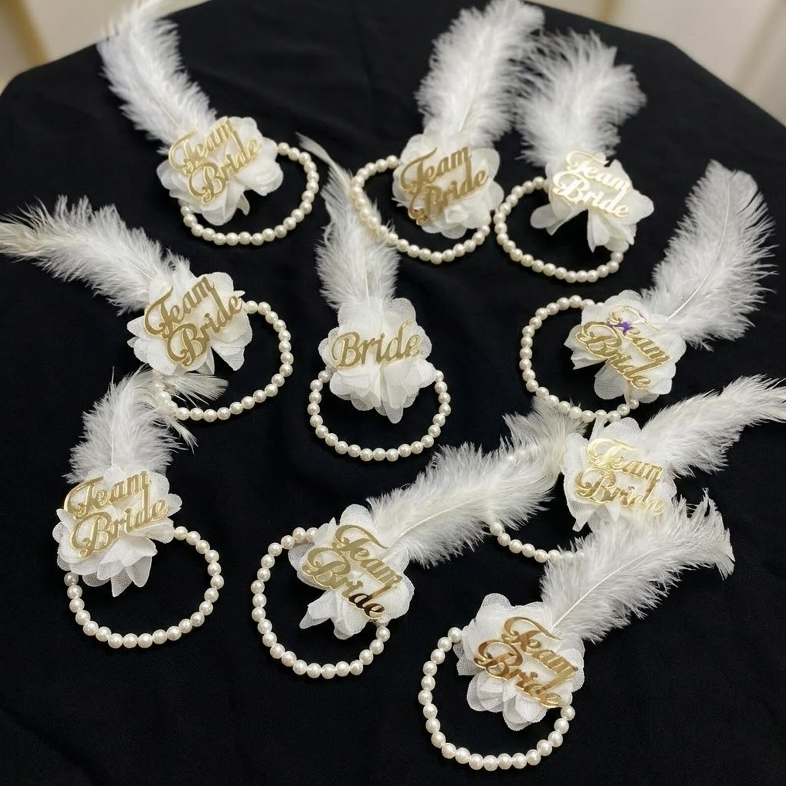 İNCİLİ BİLEKLİK 10 LU BEYAZ GOLD