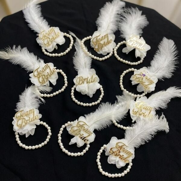 İNCİLİ BİLEKLİK 10 LU BEYAZ GOLD