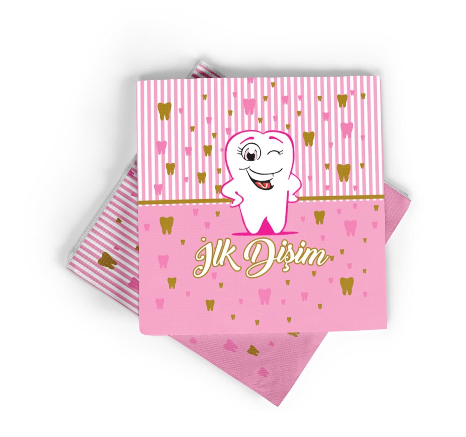 BASKILI PEÇETE DİŞ PEMBE