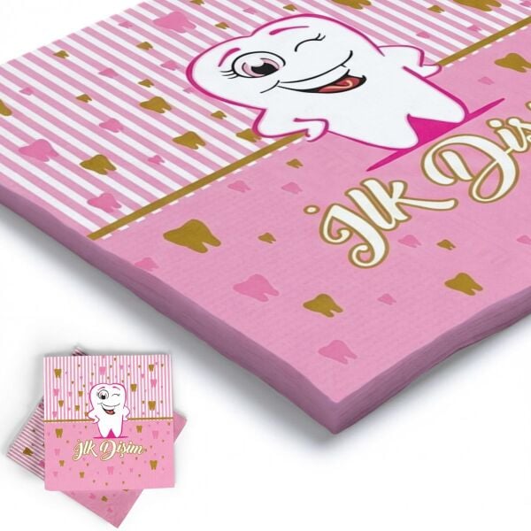 BASKILI PEÇETE DİŞ PEMBE