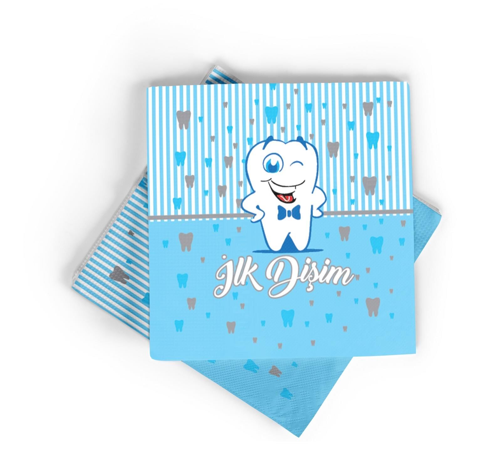 BASKILI PEÇETE DİŞ MAVİ