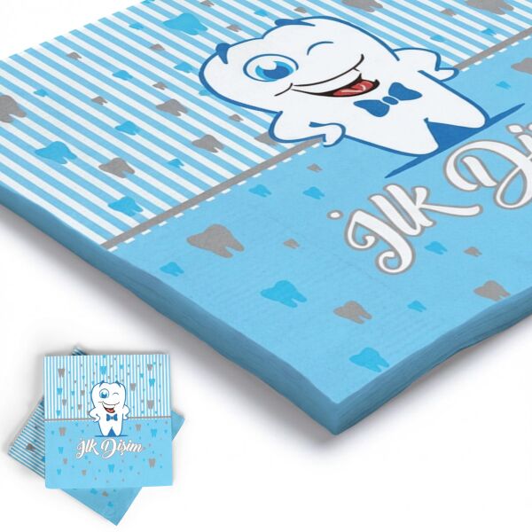 BASKILI PEÇETE DİŞ MAVİ