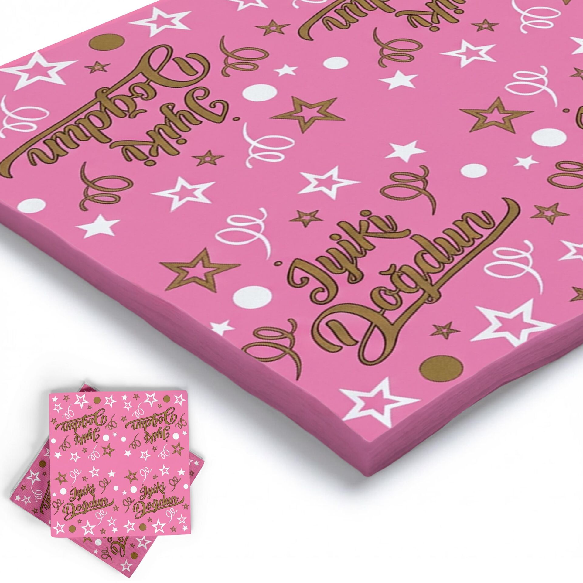 BASKILI PEÇETE İ.DOĞDUN PEMBE