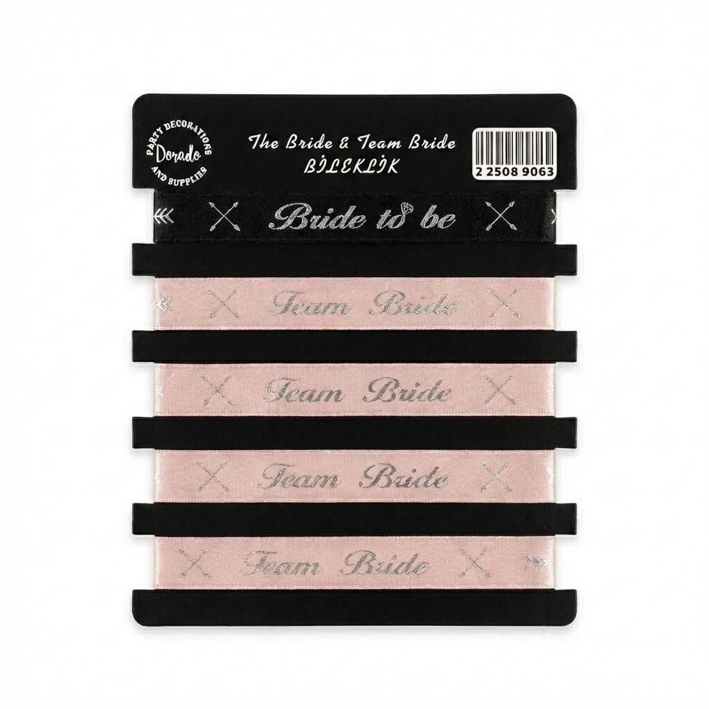 BİLEKLİK BRİDE PEMBE GÜMÜŞ 5 Lİ