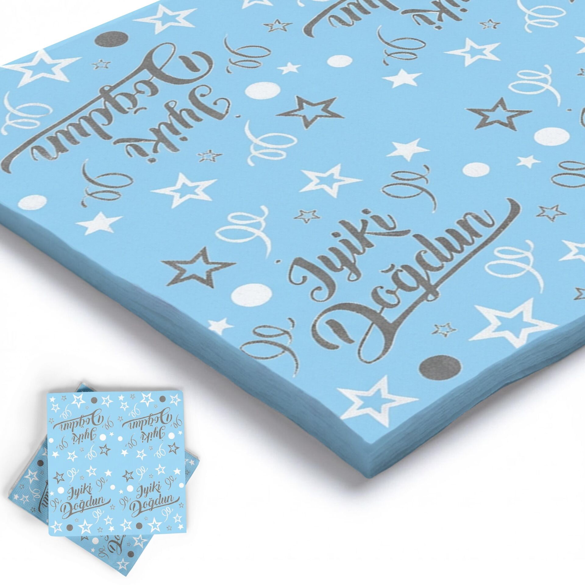 BASKILI PEÇETE İ.DOĞDUN MAVİ