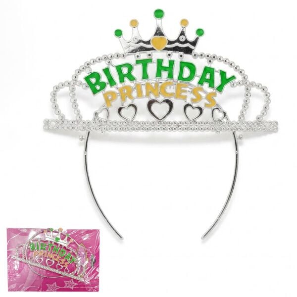 PLS İTHAL TAÇ BİRTHDAY PRENSES YEŞİL TURUNCU