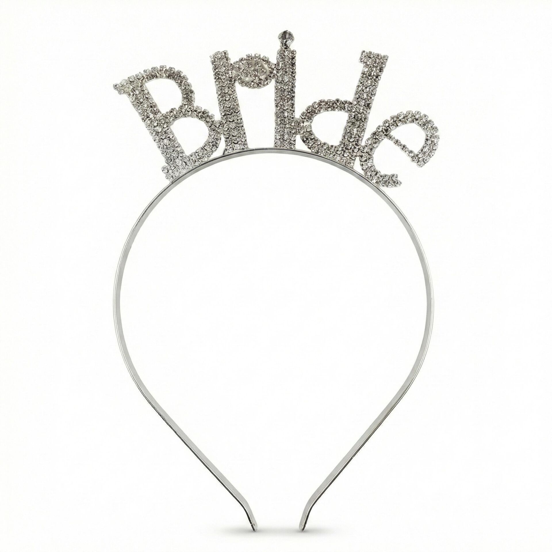 TAÇ TAŞLI METAL BRİDE KALIN GÜMÜŞ